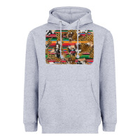 Heather Grey western serape cowhide and leopard background Heavyweight Hoodie - Artiststas
