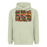 Matcha western serape cowhide and leopard background Heavyweight Hoodie - Artiststas