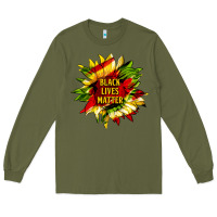 Army Green black lives matter sunflower Long Sleeve Tee - HRA Design Shop