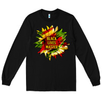Black black lives matter sunflower Long Sleeve Tee - HRA Design Shop
