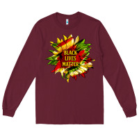 Burgundy black lives matter sunflower Long Sleeve Tee - HRA Design Shop