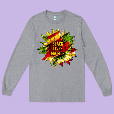 Black Lives Matter Sunflower Long Sleeve Tee Designed By Hra Design Shop