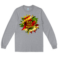 Heather Grey black lives matter sunflower Long Sleeve Tee - HRA Design Shop