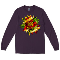 Plum black lives matter sunflower Long Sleeve Tee - HRA Design Shop