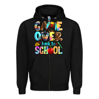 Black game over back to school Zipper Hoodie - AdoDesignShop