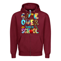 Burgundy game over back to school Zipper Hoodie - AdoDesignShop