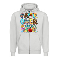 Dove Grey game over back to school Zipper Hoodie - AdoDesignShop