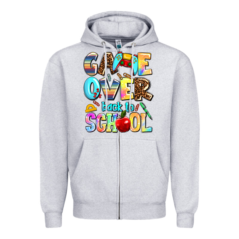 Game Over Back To School Zipper Hoodie by AdoDesignShop | Teevron