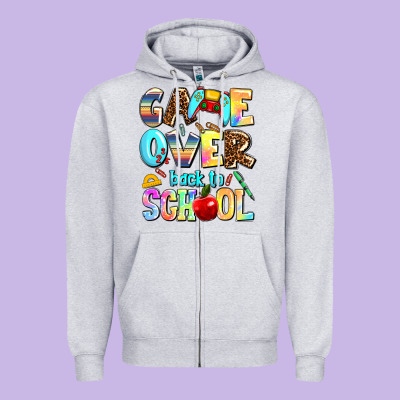 Game Over Back To School Zipper Hoodie Designed By Adodesignshop