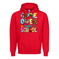 Red game over back to school Zipper Hoodie - AdoDesignShop