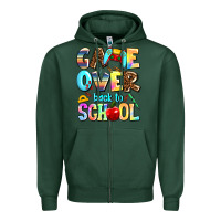 Sports Green game over back to school Zipper Hoodie - AdoDesignShop