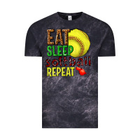 Cloud Black eat sleep softball repeat Vintage Tee - texasbilliewilder