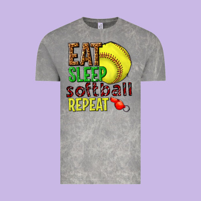 Vintage Tee eat sleep softball repeat