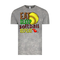 Cloud Rock eat sleep softball repeat Vintage Tee - texasbilliewilder