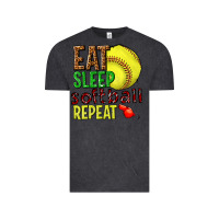 Vintage Black eat sleep softball repeat Vintage Tee - texasbilliewilder