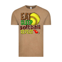 Vintage Coffee eat sleep softball repeat Vintage Tee - texasbilliewilder