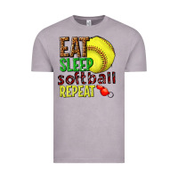 Vintage Zinc eat sleep softball repeat Vintage Tee - texasbilliewilder