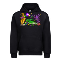 Black mardi gras pelican alligator and crawfish Urban Hoodie - LillyAllenDesigns