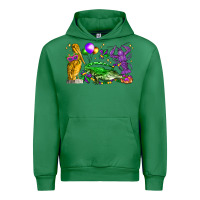 Emerald mardi gras pelican alligator and crawfish Urban Hoodie - LillyAllenDesigns