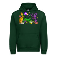 Forest Green mardi gras pelican alligator and crawfish Urban Hoodie - LillyAllenDesigns