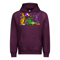 Mauve Wine mardi gras pelican alligator and crawfish Urban Hoodie - LillyAllenDesigns
