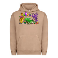 Pigment Burro mardi gras pelican alligator and crawfish Urban Hoodie - LillyAllenDesigns