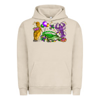 Pigment French Oak mardi gras pelican alligator and crawfish Urban Hoodie - LillyAllenDesigns
