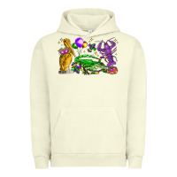 Pigment Pistachio mardi gras pelican alligator and crawfish Urban Hoodie - LillyAllenDesigns