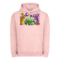 Pigment Salmon mardi gras pelican alligator and crawfish Urban Hoodie - LillyAllenDesigns