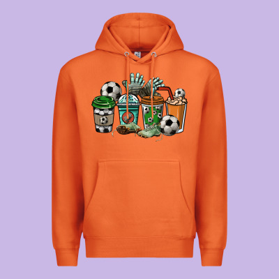 Soccer Coffee Cups Premium Hoodie Designed By Nancycooperartshop
