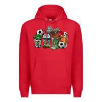 Red soccer coffee cups Premium Hoodie - NancyCooperArtShop