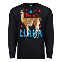 Black All American Llama Premium Sweatshirt - LillyAllenDesigns