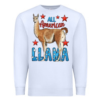 White All American Llama Premium Sweatshirt - LillyAllenDesigns