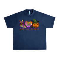 Navy peace love halloween Urban Heavy Tee - BarkalooDesign