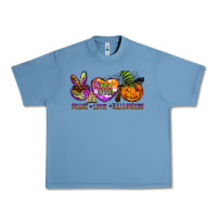 Pebble Blue peace love halloween Urban Heavy Tee - BarkalooDesign