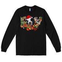 Black Christmas Joy Cow Long Sleeve Tee - CowhideDigitalArt