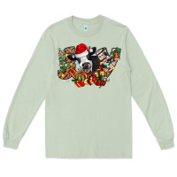 Matcha Christmas Joy Cow Long Sleeve Tee - CowhideDigitalArt