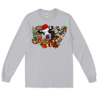 Moon Dust Christmas Joy Cow Long Sleeve Tee - CowhideDigitalArt