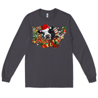 Smoke Christmas Joy Cow Long Sleeve Tee - CowhideDigitalArt