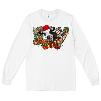 White Christmas Joy Cow Long Sleeve Tee - CowhideDigitalArt