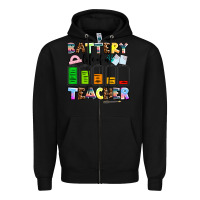 Black battery life of a teacher Zipper Hoodie - AdoDesignShop