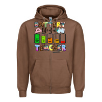 Chestnut battery life of a teacher Zipper Hoodie - AdoDesignShop