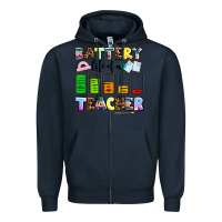Navy battery life of a teacher Zipper Hoodie - AdoDesignShop