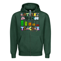 Sports Green battery life of a teacher Zipper Hoodie - AdoDesignShop