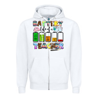 White battery life of a teacher Zipper Hoodie - AdoDesignShop