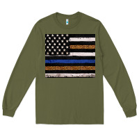 Army Green Back to blue USA flag leopard police 20oz tumbler Long Sleeve Tee - Neo Western