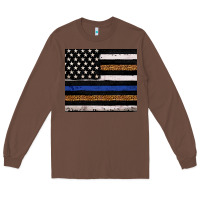 Chestnut Back to blue USA flag leopard police 20oz tumbler Long Sleeve Tee - Neo Western