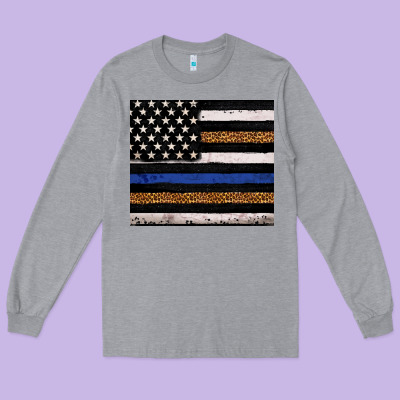 Back To Blue Usa Flag Leopard Police 20oz Tumbler Long Sleeve Tee Designed By Neo Western