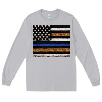 Moon Dust Back to blue USA flag leopard police 20oz tumbler Long Sleeve Tee - Neo Western