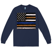 Navy Back to blue USA flag leopard police 20oz tumbler Long Sleeve Tee - Neo Western